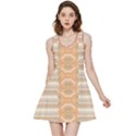 Peach Aztec & Dim Gray Mushrooms Pattern Inside Out Reversible Sleeveless Dress View3