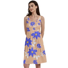 Flowers Pattern Floral Print Classic Skater Dress by Cemarart