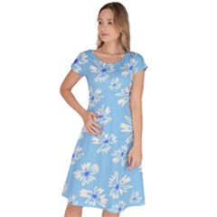 Flowers Pattern Print Floral Cute Classic Short Sleeve Dress by Cemarart