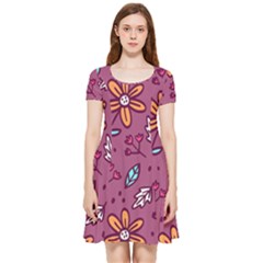 Flowers Petals Leaves Foliage Inside Out Cap Sleeve Dress by Maspions