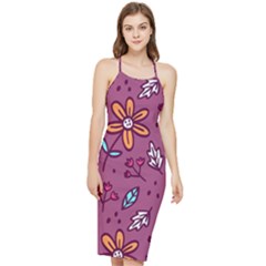 Flowers Petals Leaves Foliage Bodycon Cross Back Summer Dress by Maspions