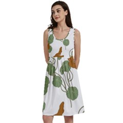 Nasturtium Flowers Plant Leaves Classic Skater Dress by Maspions