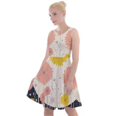 Space Flowers Universe Galaxy Knee Length Skater Dress by Maspions