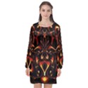 Year Of The Dragon Long Sleeve Chiffon Shift Dress  View1