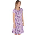 Purple Flowers 001 Classic Short Sleeve Dress View3