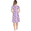 Purple Flowers 001 Classic Short Sleeve Dress View4