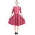 Strip Red White Pattern Quarter Sleeve A-Line Dress View2