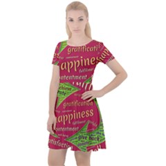 Fulfillment Satisfaction Happiness Cap Sleeve Velour Dress  by Paksenen