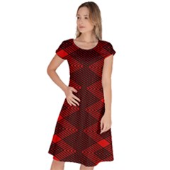 Pattern Black Red Classic Short Sleeve Dress by 2607694c