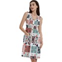 Mint Black Coral Heart Paisley Sleeveless Dress With Pocket View3