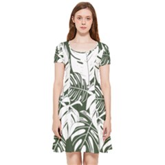 Abstract Art Tropical Leaves Inside Out Cap Sleeve Dress by Valentinaart