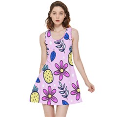 Flowers Petals Pineapples Fruit Inside Out Reversible Sleeveless Dress by Paksenen