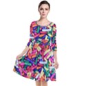 Colorful Candy Texture, Close-up Quarter Sleeve Waist Band Dress View1