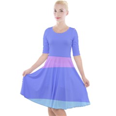 Pastel Colour, Blue, Lilac, Orange, Pastel, Pink, Romance Quarter Sleeve A-line Dress by kyorashop23