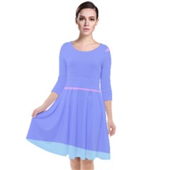 Pastel Colour, Blue, Lilac, Orange, Pastel, Pink, Romance Quarter Sleeve Waist Band Dress by kyorashop23