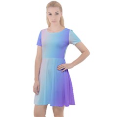 Pastel Rainbow, Color Cap Sleeve Velour Dress  by kyorashop23