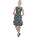 Birds Pattern Flowers Whimsical Knee Length Skater Dress View2