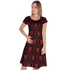 Dark Dominion Print Classic Short Sleeve Dress by dflcprintsclothing