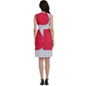 White Red Ripples Sleeveless Dress With Pocket View4