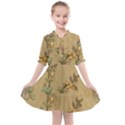 Flowers, Branches, Desenho, Edge, Leaves Kids  All Frills Chiffon Dress View1