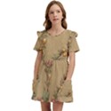 Flowers, Branches, Desenho, Edge, Leaves Kids  Frilly Sleeves Pocket Dress View1