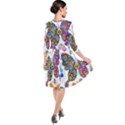 Butterflies, Abstract, Colorful, Floral, Flowers Quarter Sleeve Waist Band Dress View2