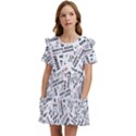 Embrace The Magic Inspirational Phrase Pattern Kids  Frilly Sleeves Pocket Dress View1