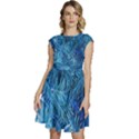 Blue Christmas Tree Branch Texture, Winter Texture, Tree Texture, Tree Branches Cap Sleeve High Waist Dress View1