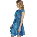 Blue Christmas Tree Branch Texture, Winter Texture, Tree Texture, Tree Branches Cap Sleeve High Waist Dress View2