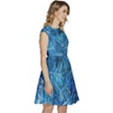 Blue Christmas Tree Branch Texture, Winter Texture, Tree Texture, Tree Branches Cap Sleeve High Waist Dress View3