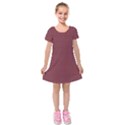 Brown Red Dot Pattern Kids  Short Sleeve Velvet Dress View1