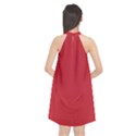 A Red Background With A White Border Halter Neckline Chiffon Dress  View2