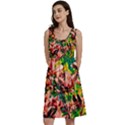 Abstract Floral Artwork Classic Skater Dress View1