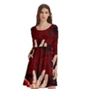 Horror Themed Bloody Hands Long Sleeve Knee Length Skater Dress With Pockets View1