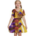 Vibrant Forked-Tongue Snake Art Kids  Short Sleeve Tiered Mini Dress View1