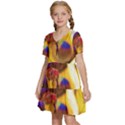 Vibrant Forked-Tongue Snake Art Kids  Short Sleeve Tiered Mini Dress View2