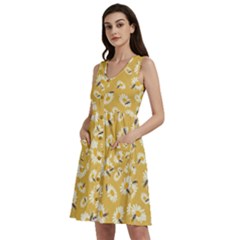 Bee Daisy Goldenrod Insect Sleeveless Dress With Pocket by CoolDesigns