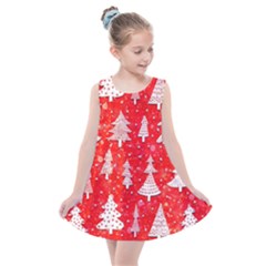 White And Red Trees, Adoxali, Christmas Kids  Summer Dress by kyorashop23