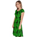 Dinos on a green background Classic Short Sleeve Dress View2