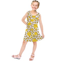 Yellow Flowers Roses On The Wall Lemons Kids  Tunic Dress by ConteMonfrey