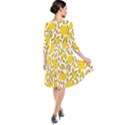 Yellow Flowers Roses On The Wall Lemons Quarter Sleeve Waist Band Dress View2