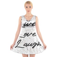 Live Love Laugh Monsteras V-neck Sleeveless Dress by ConteMonfrey