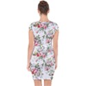 Floral Elements Peony Chinese Rose Capsleeve Drawstring Dress  View2