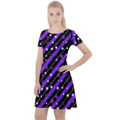 Christmas Paper Star Texture Cap Sleeve Velour Dress  by Ket1n9