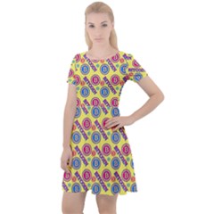 Colorful Bitcoin Pattern Cap Sleeve Velour Dress  by ExtraGoodSauce