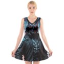 Cyberpunk Demon Samurai V-Neck Sleeveless Dress View1