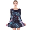 Cyberpunk Demon Samurai Long Sleeve Velvet Skater Dress View1