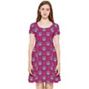 Calavera Cat Art Pattern Inside Out Cap Sleeve Dress View1