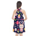 Bunny - Easter Pattern Halter Neckline Chiffon Dress  View2