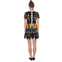 Funny Christmas Pattern Background Drop Hem Mini Chiffon Dress View2